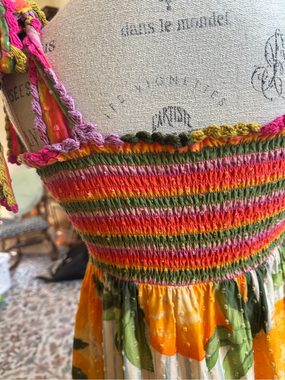 Farm Rio Tie-Shoulder Tiered Maxi Dress in Multicolor - medium - Picture 9 of 12